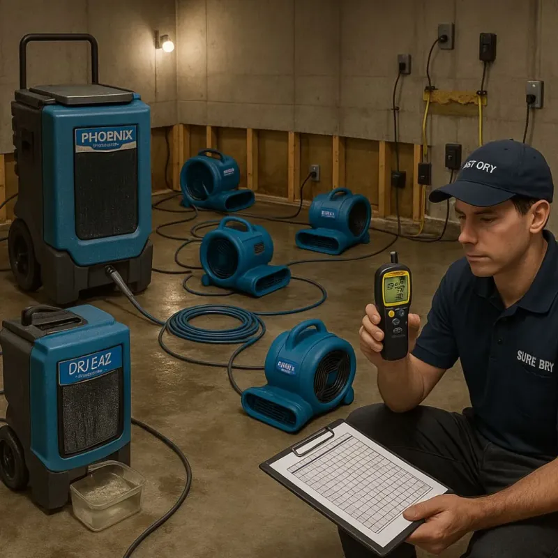 Structural Drying and Dehumidification process in Polkton, NC